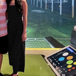 Black polka dotted jumpsuit